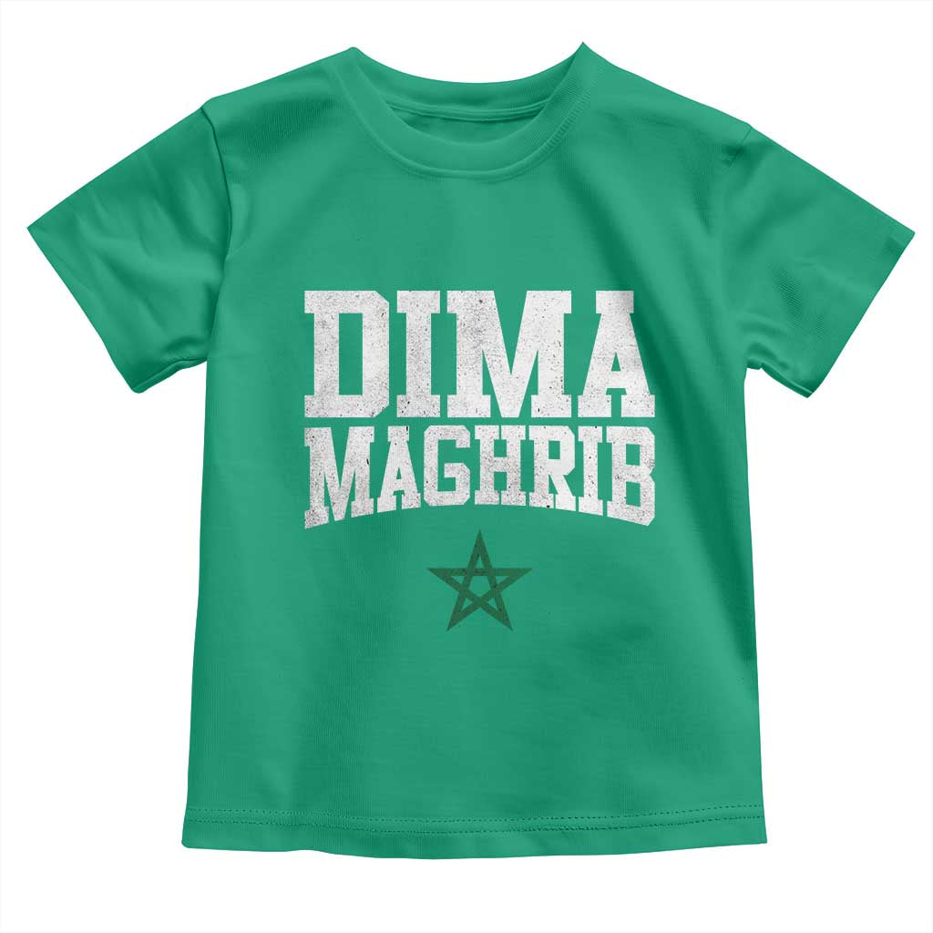 Moroccan Dima Maghrib Flag of Morocco Vintage Green Star Patriotic Toddler T Shirt