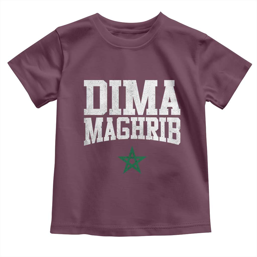 Moroccan Dima Maghrib Flag of Morocco Vintage Green Star Patriotic Toddler T Shirt