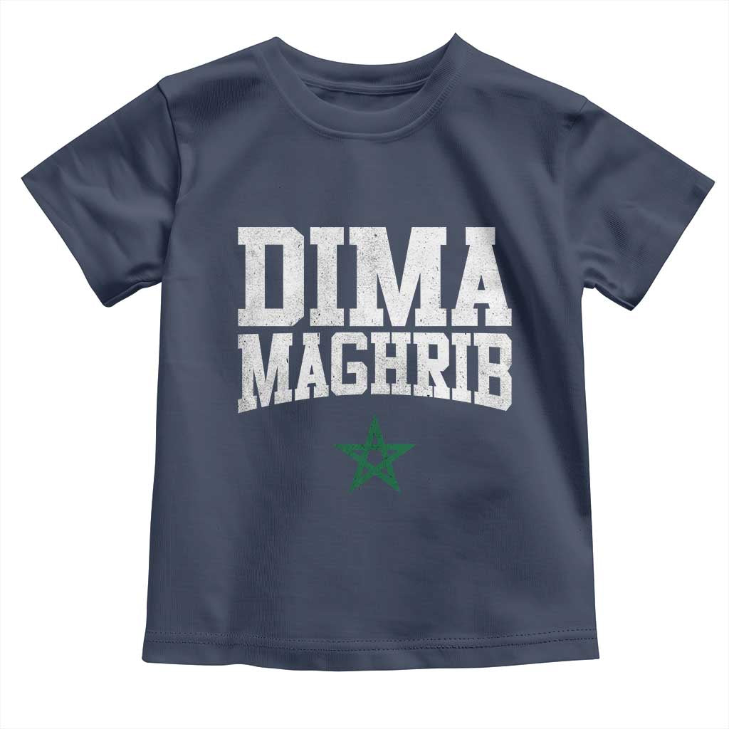 Moroccan Dima Maghrib Flag of Morocco Vintage Green Star Patriotic Toddler T Shirt