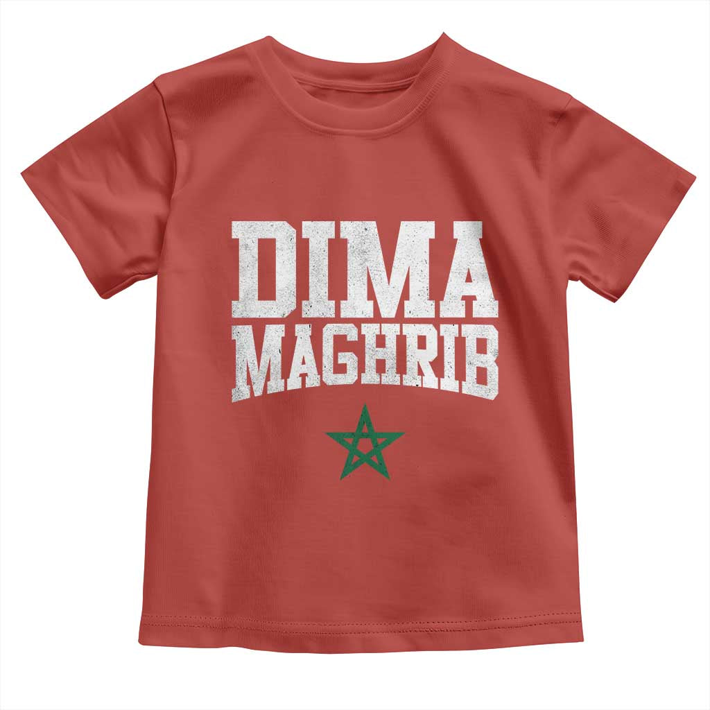 Moroccan Dima Maghrib Flag of Morocco Vintage Green Star Patriotic Toddler T Shirt