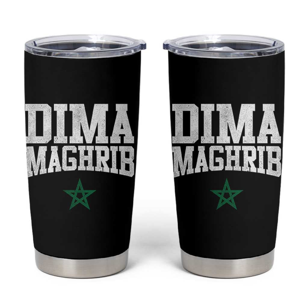 Moroccan Dima Maghrib Flag of Morocco Vintage Green Star Patriotic Tumbler Cup