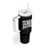 Moroccan Dima Maghrib Flag of Morocco Vintage Green Star Patriotic Tumbler With Handle