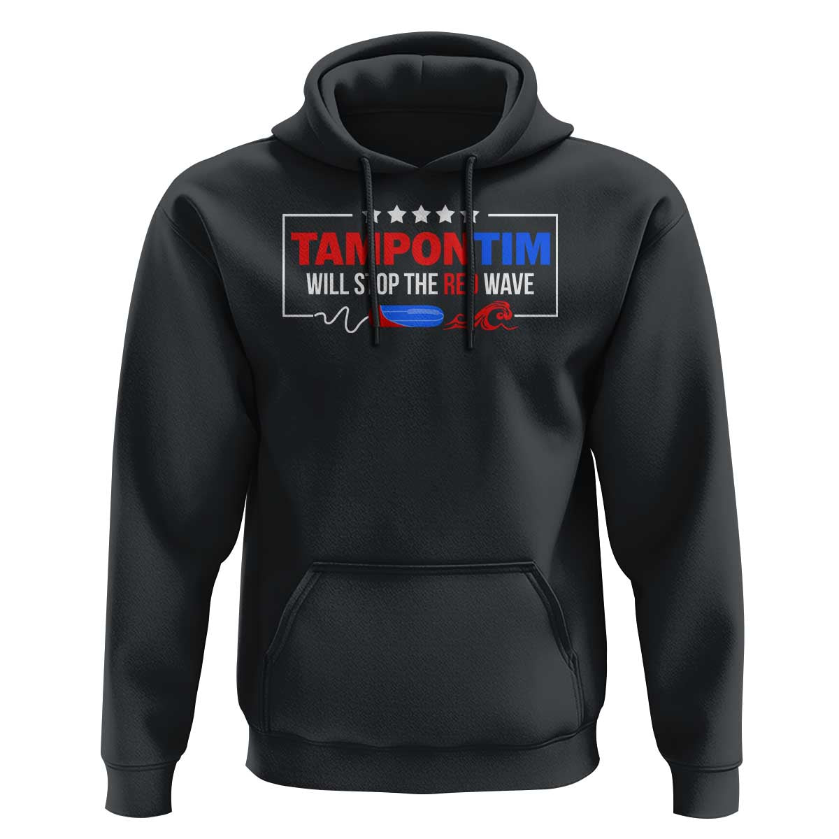Funny Walz Hoodie Tampon Tim Will Stop The Red Wave Star - Wonder Print Shop