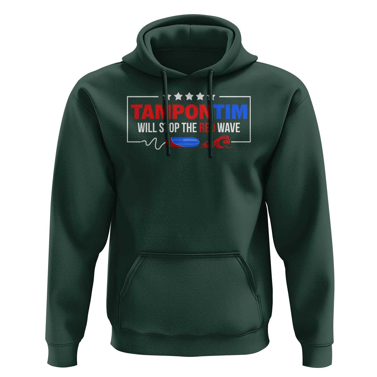 Funny Walz Hoodie Tampon Tim Will Stop The Red Wave Star - Wonder Print Shop