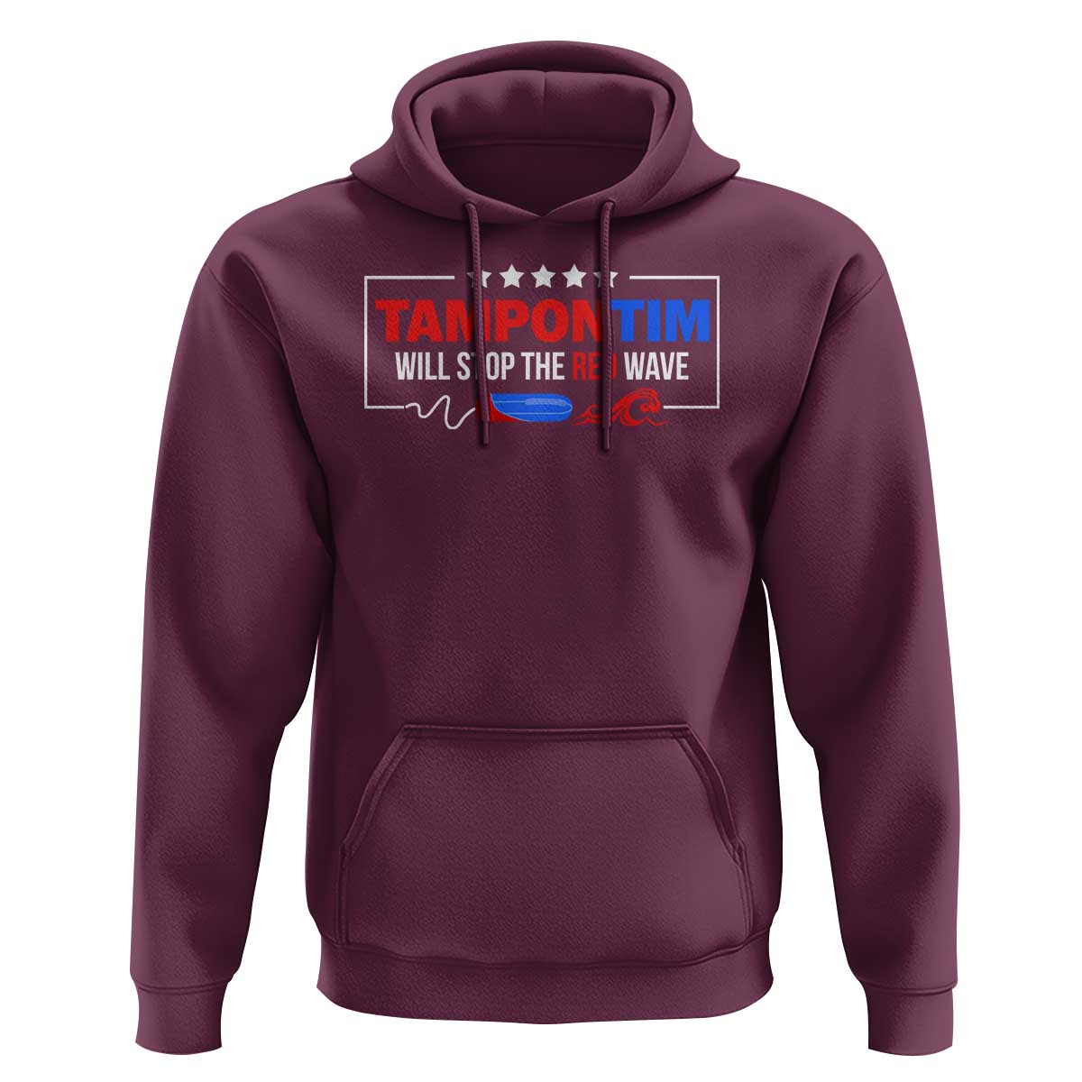 Funny Walz Hoodie Tampon Tim Will Stop The Red Wave Star - Wonder Print Shop