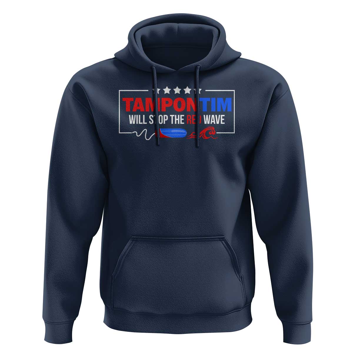 Funny Walz Hoodie Tampon Tim Will Stop The Red Wave Star - Wonder Print Shop