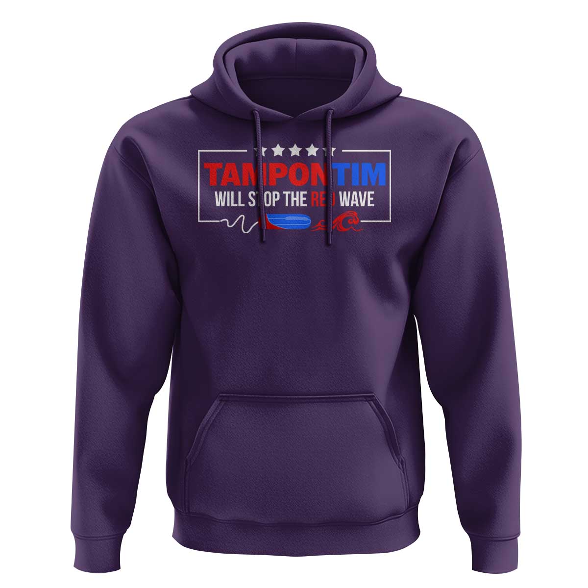 Funny Walz Hoodie Tampon Tim Will Stop The Red Wave Star - Wonder Print Shop