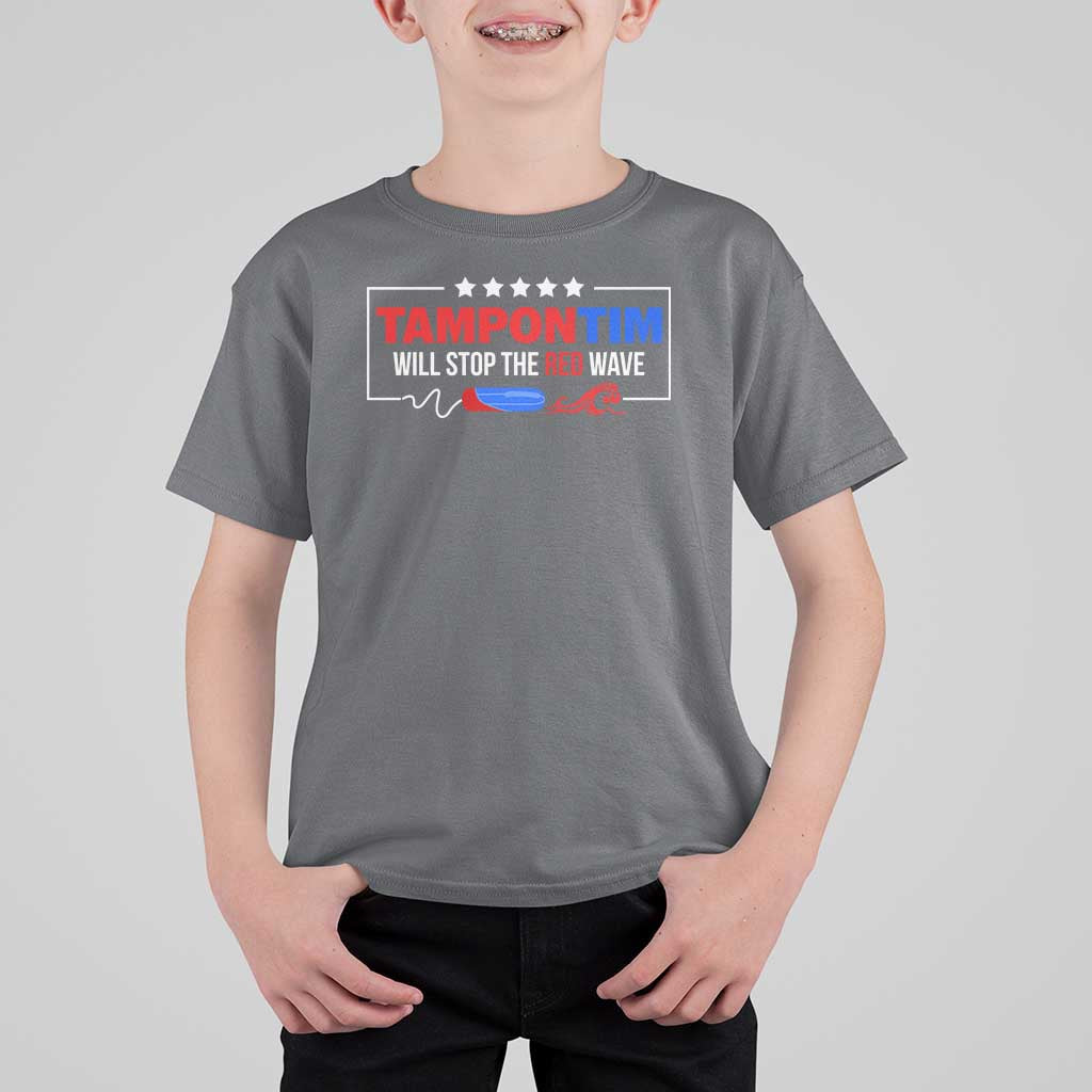 Funny Walz T Shirt For Kid Tampon Tim Will Stop The Red Wave Star - Wonder Print Shop