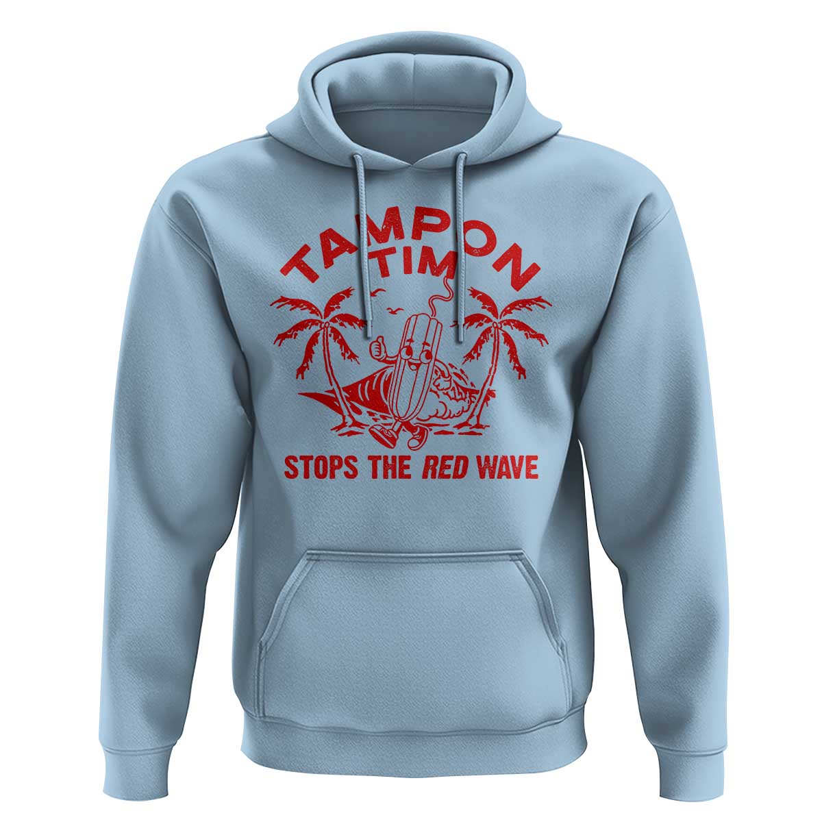 Funny Walz Hoodie Tampon Tim Stops The Red Wave Coconut Tree - Wonder Print Shop
