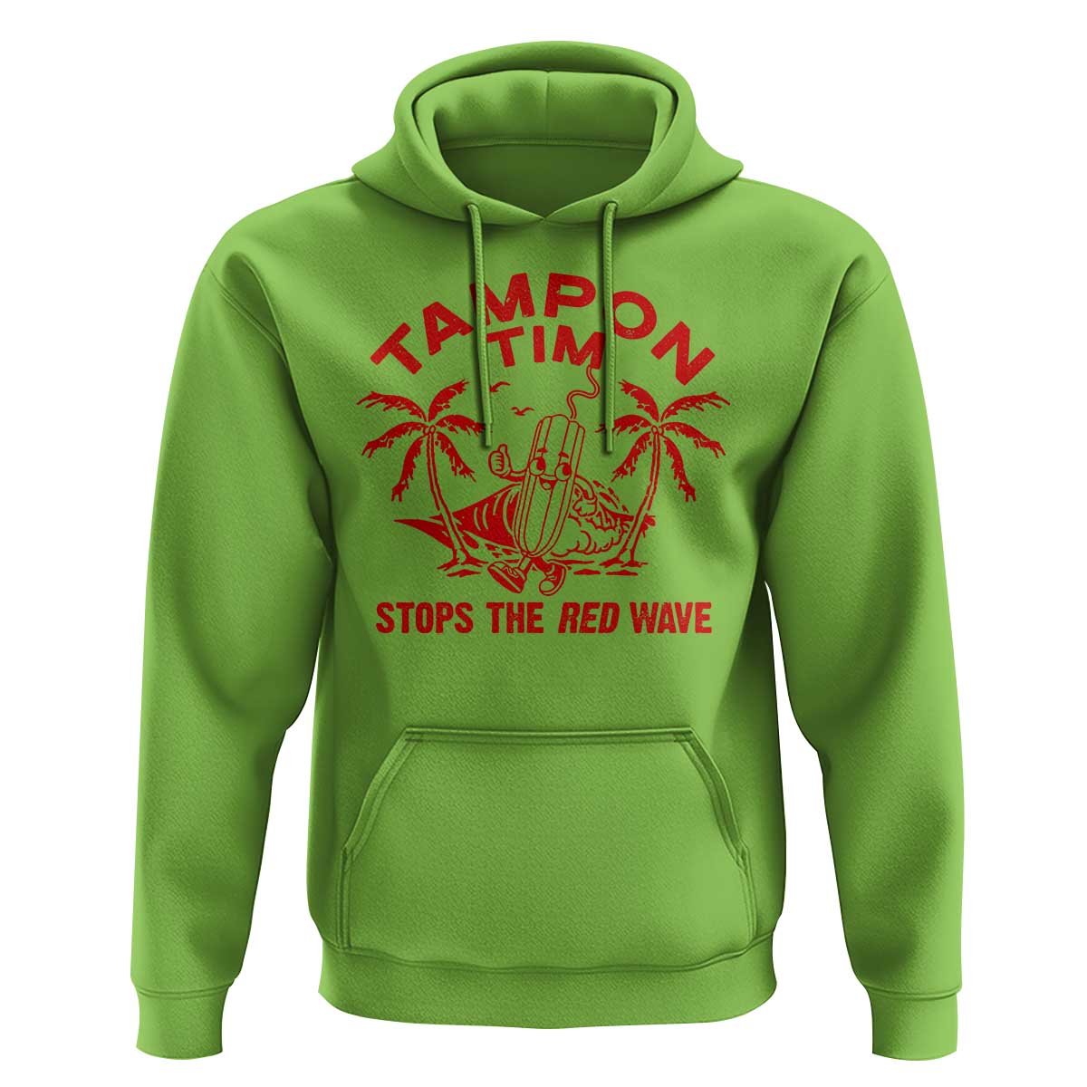Funny Walz Hoodie Tampon Tim Stops The Red Wave Coconut Tree - Wonder Print Shop