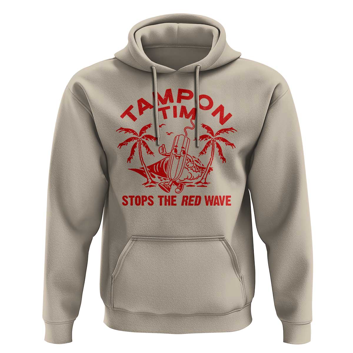 Funny Walz Hoodie Tampon Tim Stops The Red Wave Coconut Tree - Wonder Print Shop