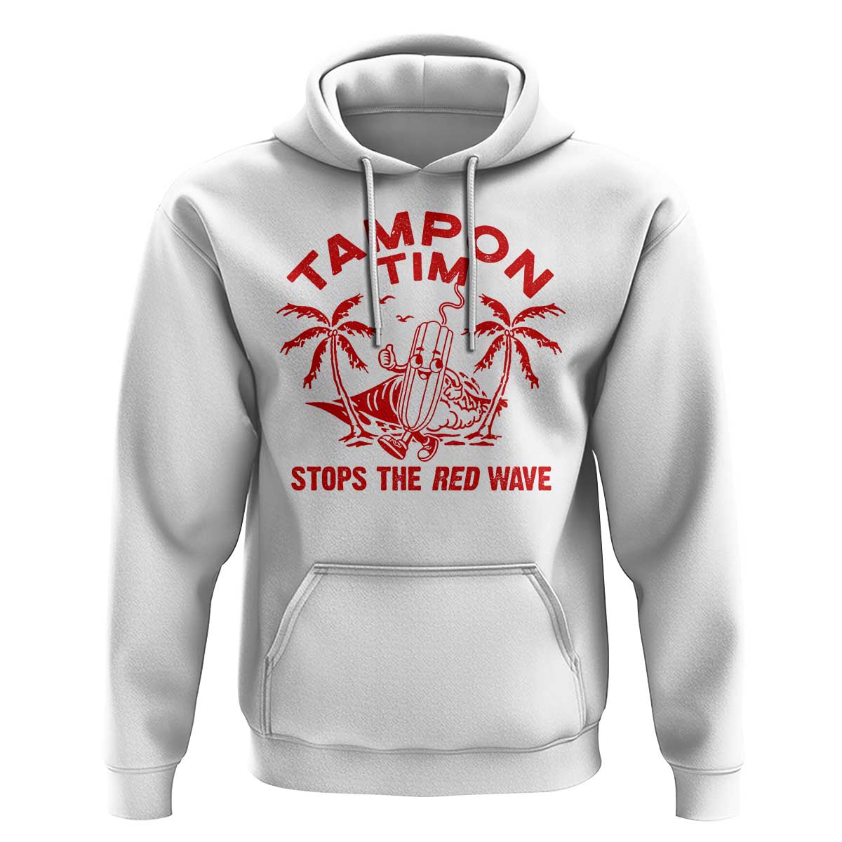 Funny Walz Hoodie Tampon Tim Stops The Red Wave Coconut Tree - Wonder Print Shop