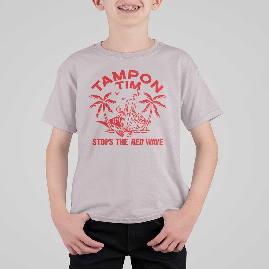 Funny Walz T Shirt For Kid Tampon Tim Stops The Red Wave Coconut Tree - Wonder Print Shop