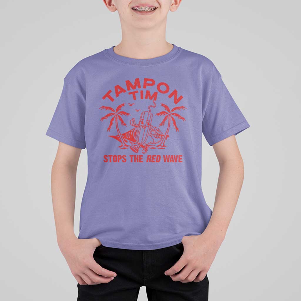 Funny Walz T Shirt For Kid Tampon Tim Stops The Red Wave Coconut Tree - Wonder Print Shop