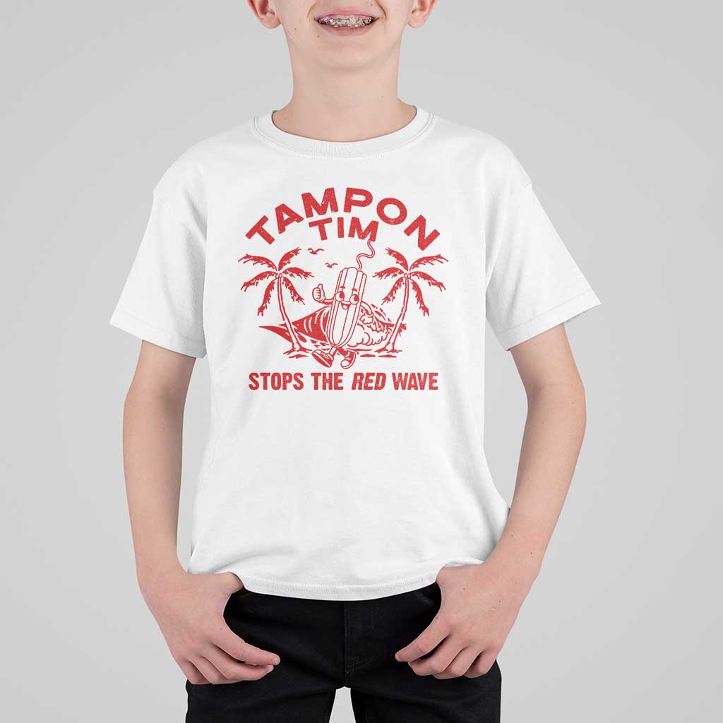 Funny Walz T Shirt For Kid Tampon Tim Stops The Red Wave Coconut Tree - Wonder Print Shop