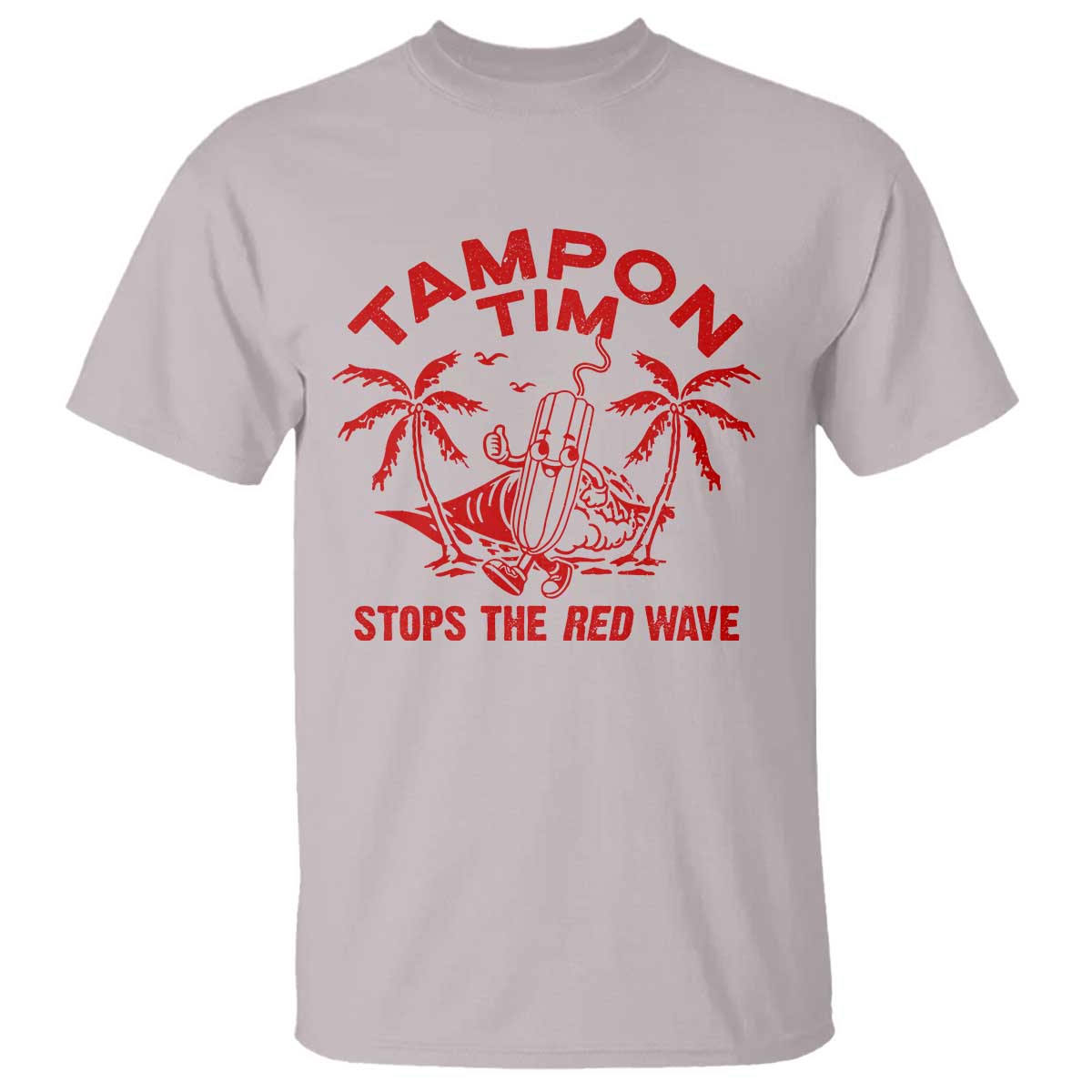 Funny Walz T Shirt Tampon Tim Stops The Red Wave Coconut Tree - Wonder Print Shop