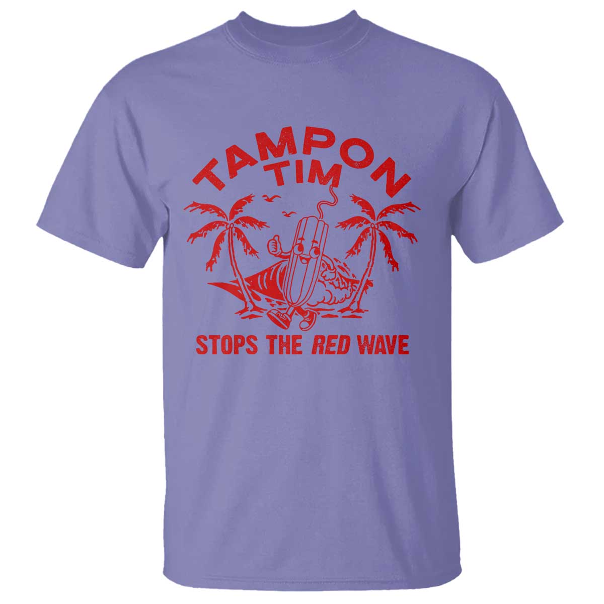 Funny Walz T Shirt Tampon Tim Stops The Red Wave Coconut Tree - Wonder Print Shop