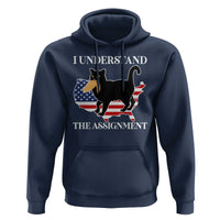 Funny Harris Supporter Hoodie I Understand The Assignment Black Cat American Flag - Wonder Print Shop