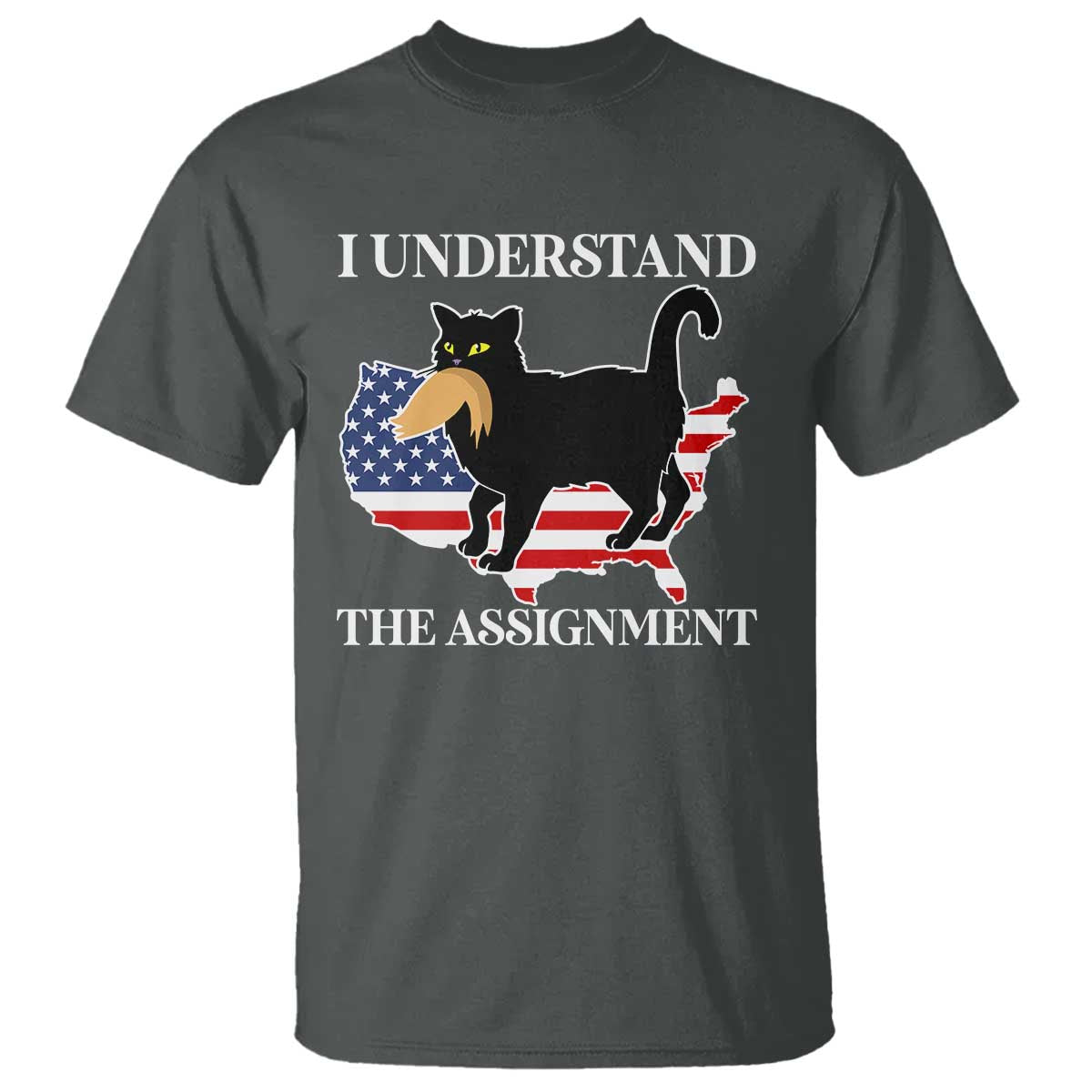 Funny Harris Supporter T Shirt I Understand The Assignment Black Cat American Flag - Wonder Print Shop