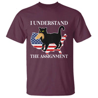 Funny Harris Supporter T Shirt I Understand The Assignment Black Cat American Flag - Wonder Print Shop