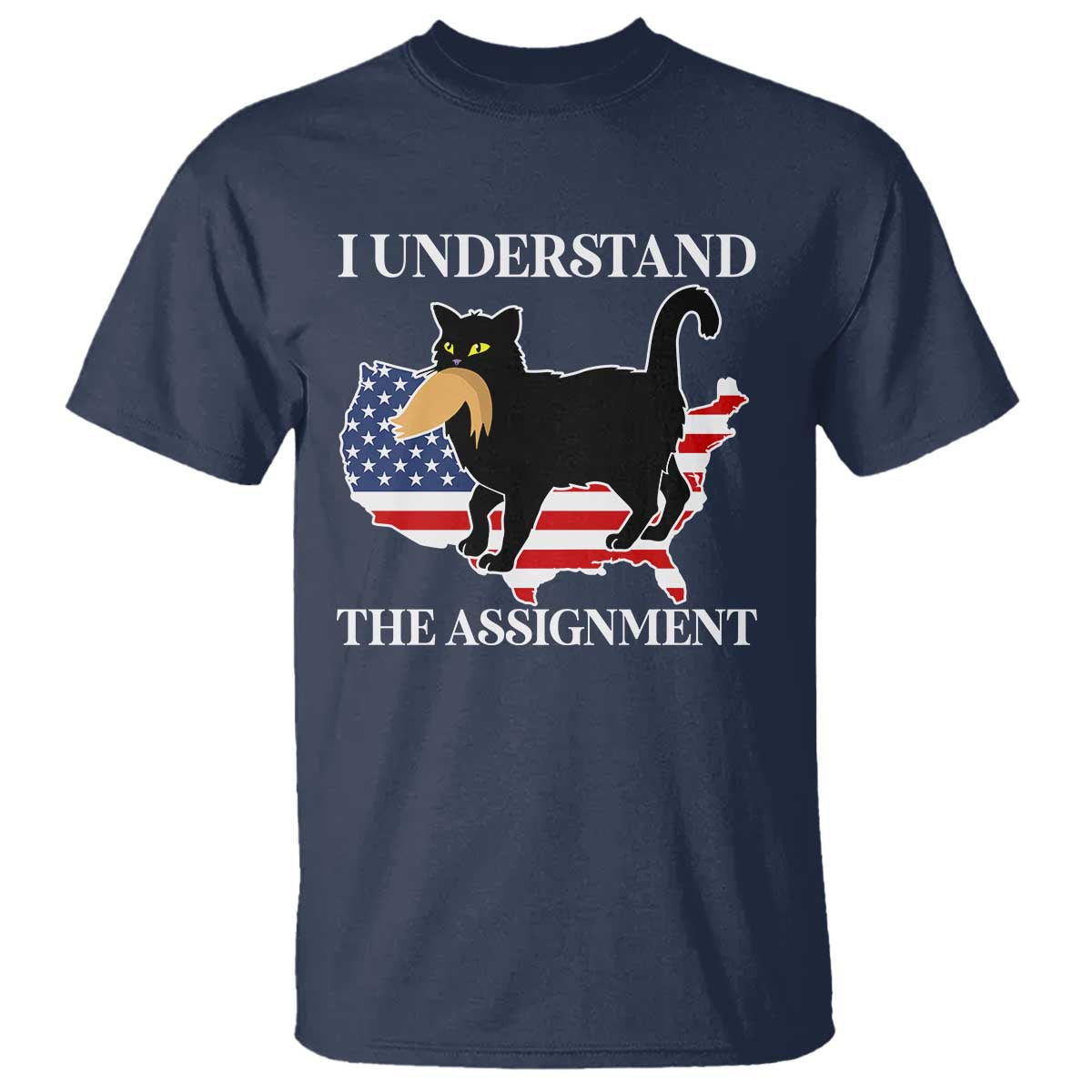 Funny Harris Supporter T Shirt I Understand The Assignment Black Cat American Flag - Wonder Print Shop