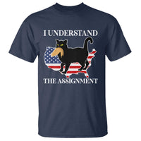 Funny Harris Supporter T Shirt I Understand The Assignment Black Cat American Flag - Wonder Print Shop