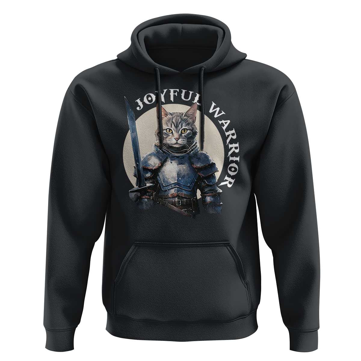 Funny Joyful Warrior Cat Hoodie Kitten Knight For Harris 2024 - Wonder Print Shop
