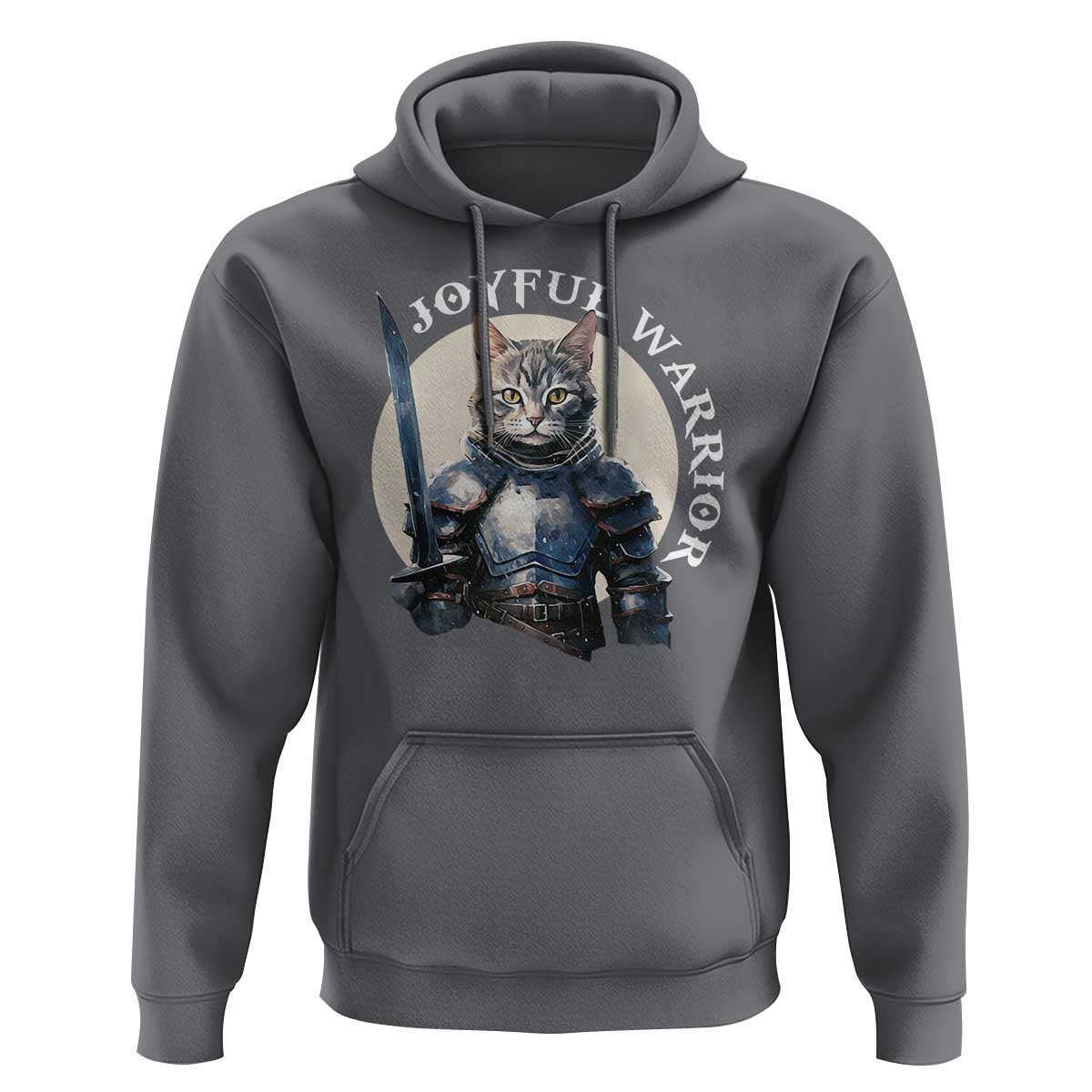 Funny Joyful Warrior Cat Hoodie Kitten Knight For Harris 2024 - Wonder Print Shop