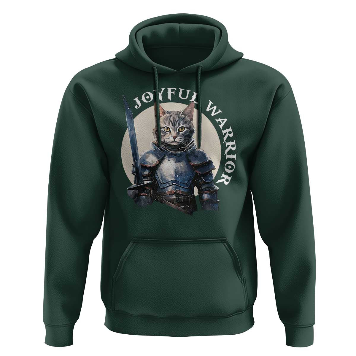 Funny Joyful Warrior Cat Hoodie Kitten Knight For Harris 2024 - Wonder Print Shop