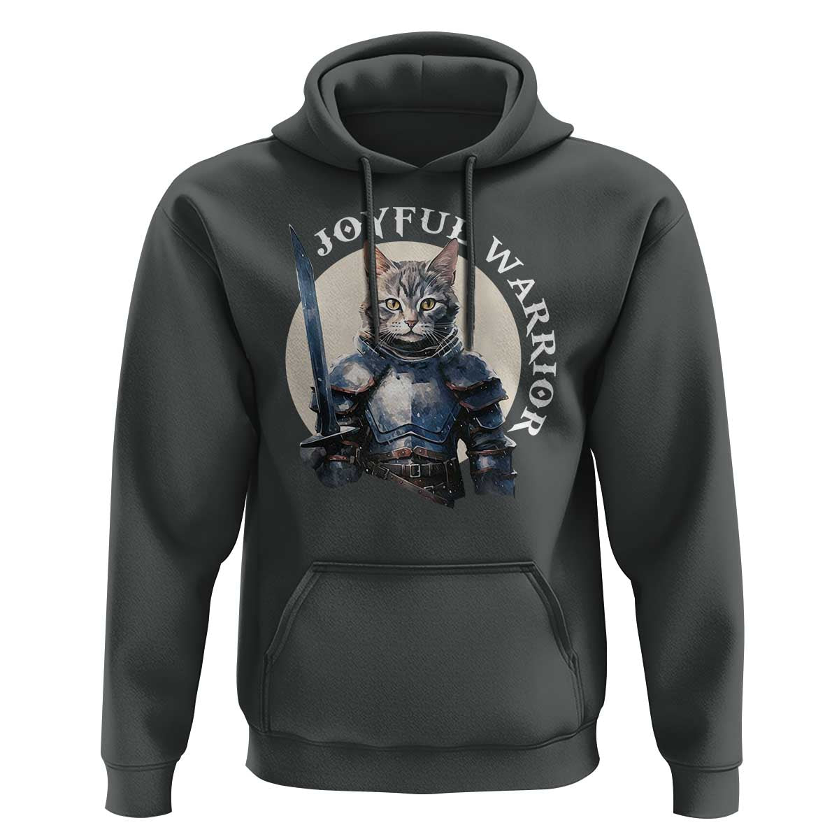 Funny Joyful Warrior Cat Hoodie Kitten Knight For Harris 2024 - Wonder Print Shop