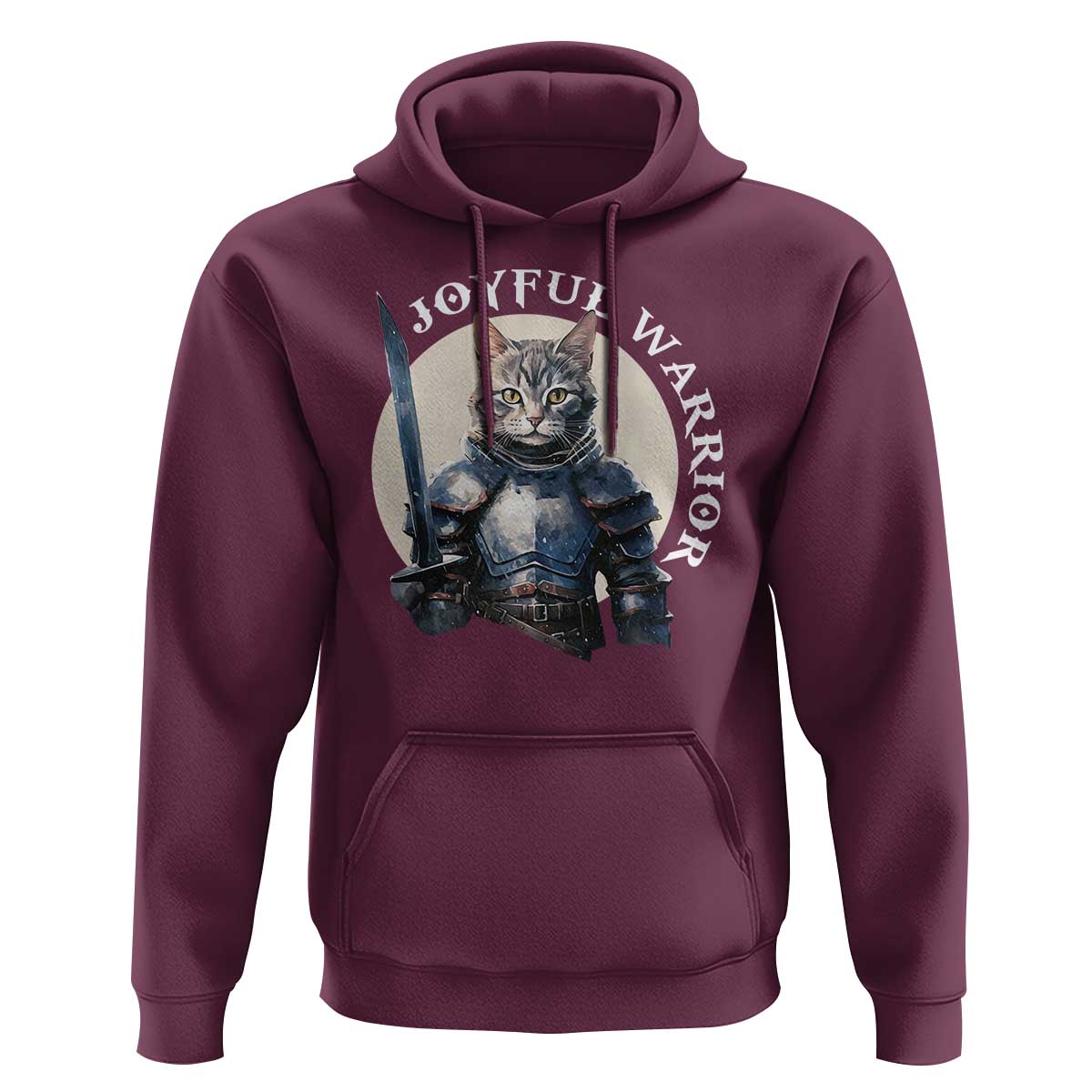 Funny Joyful Warrior Cat Hoodie Kitten Knight For Harris 2024 - Wonder Print Shop