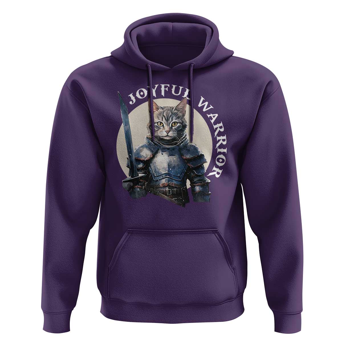 Funny Joyful Warrior Cat Hoodie Kitten Knight For Harris 2024 - Wonder Print Shop