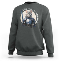 Funny Joyful Warrior Cat Sweatshirt Kitten Knight For Harris 2024 - Wonder Print Shop