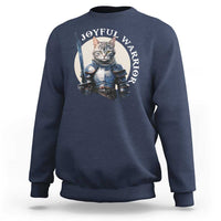 Funny Joyful Warrior Cat Sweatshirt Kitten Knight For Harris 2024 - Wonder Print Shop