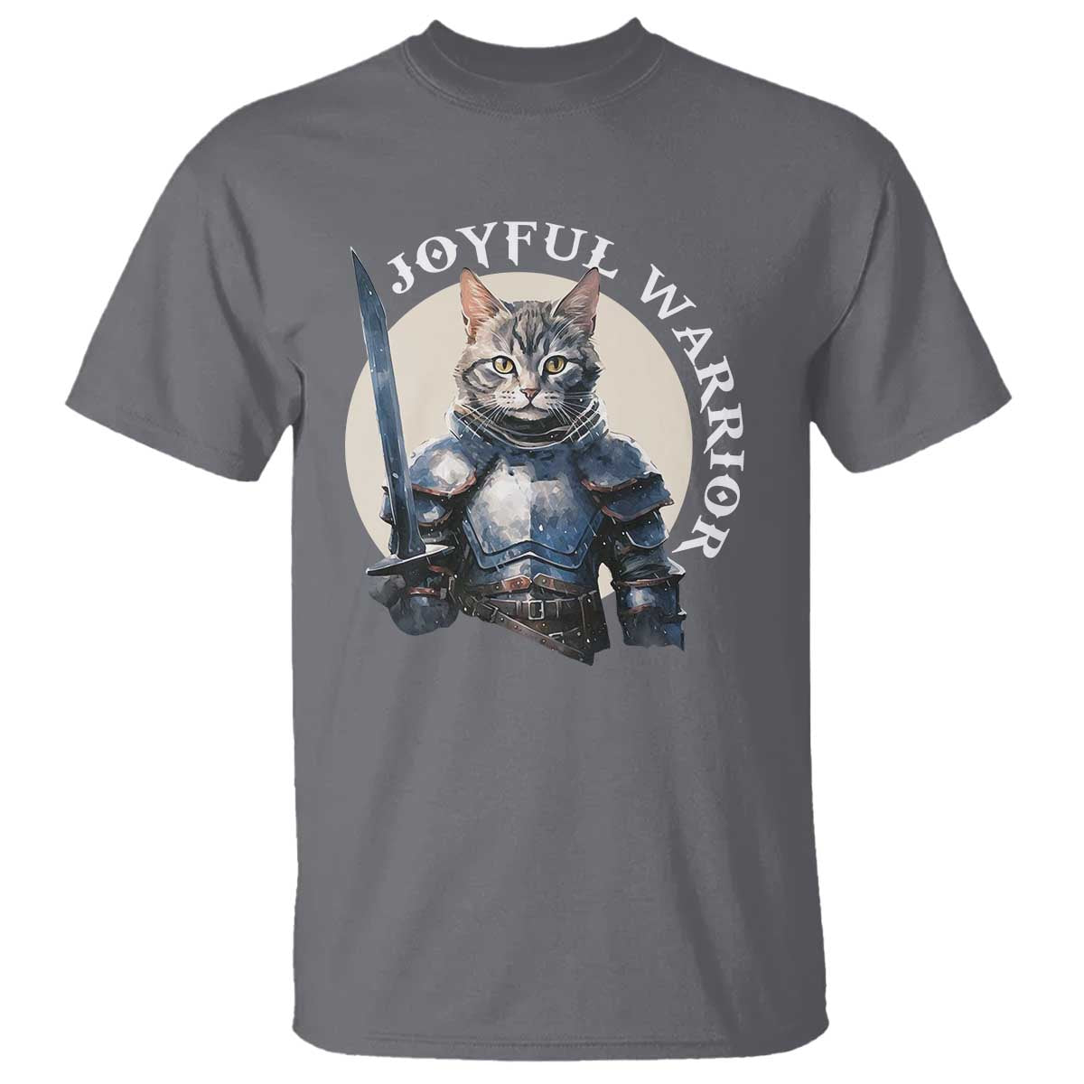 Funny Joyful Warrior Cat T Shirt Kitten Knight For Harris 2024 - Wonder Print Shop