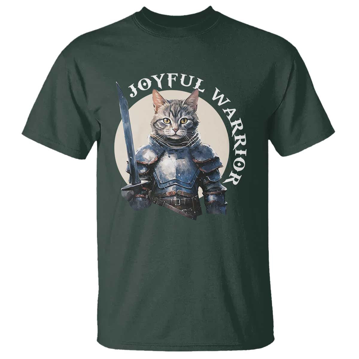 Funny Joyful Warrior Cat T Shirt Kitten Knight For Harris 2024 - Wonder Print Shop