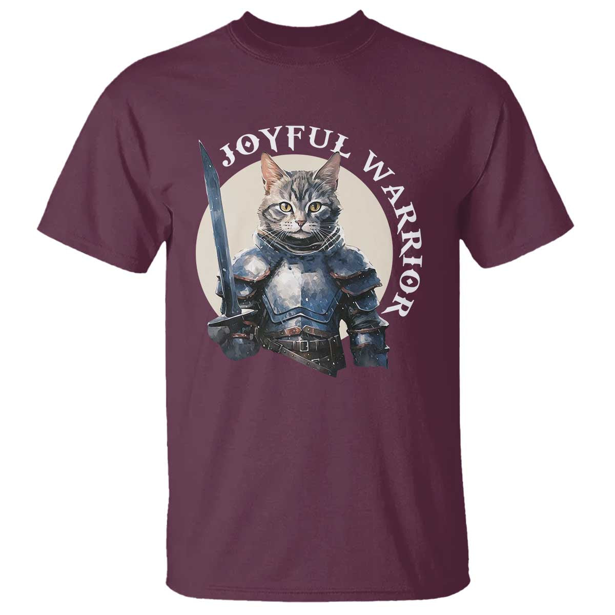 Funny Joyful Warrior Cat T Shirt Kitten Knight For Harris 2024 - Wonder Print Shop