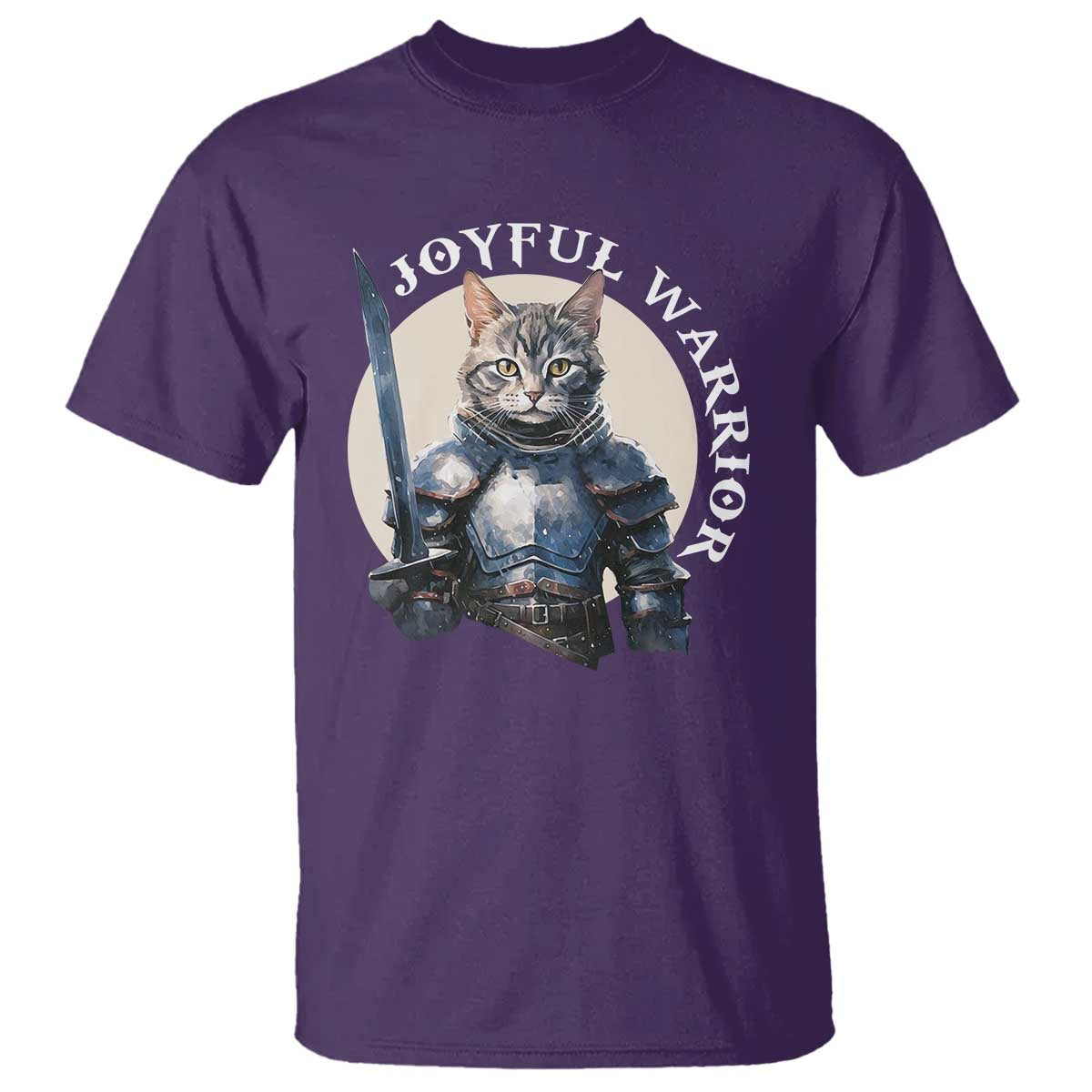 Funny Joyful Warrior Cat T Shirt Kitten Knight For Harris 2024 - Wonder Print Shop