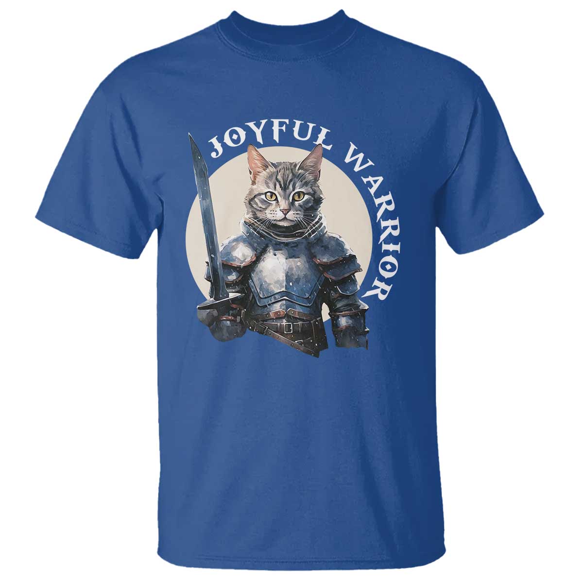 Funny Joyful Warrior Cat T Shirt Kitten Knight For Harris 2024 - Wonder Print Shop