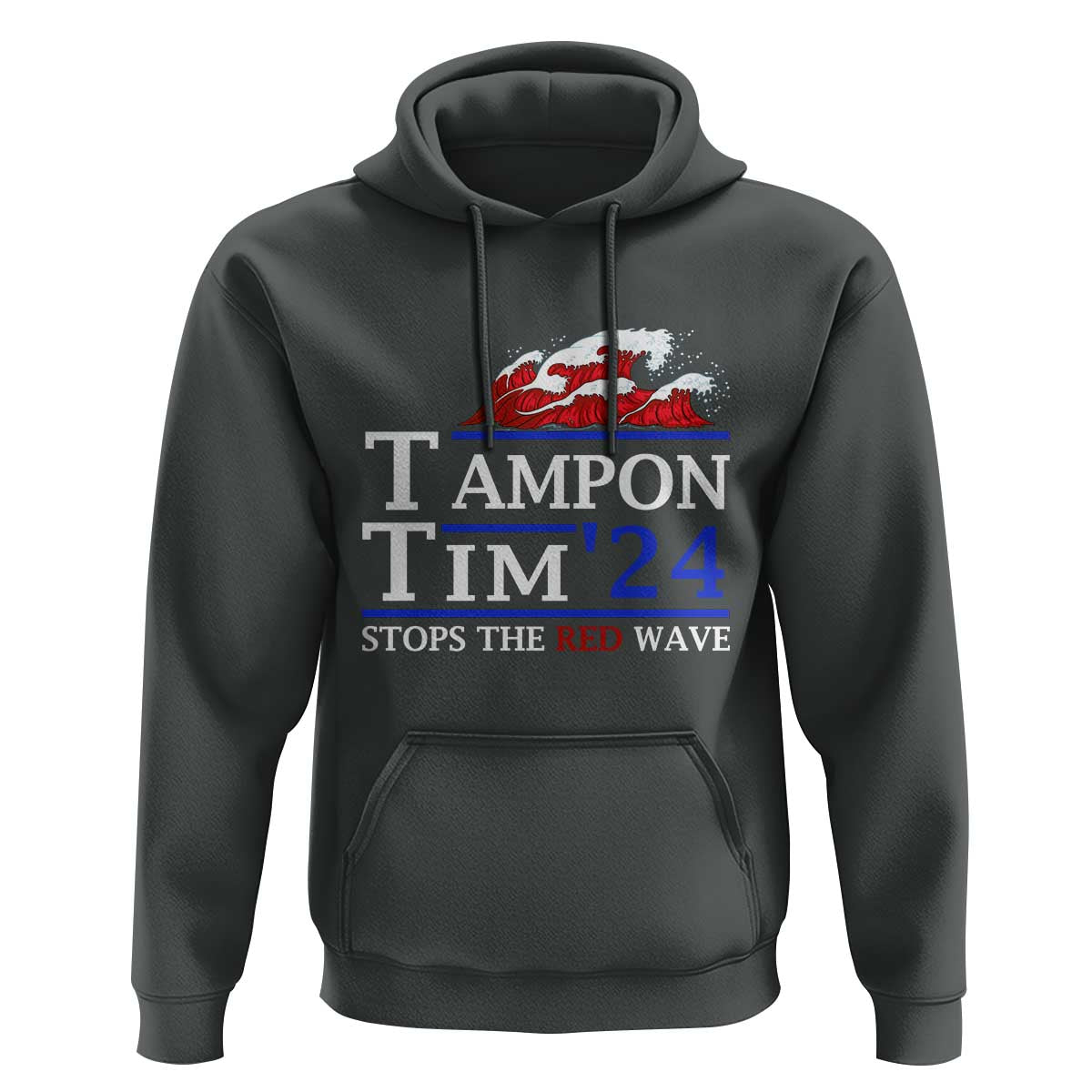 Funny Walz Hoodie Tampon Tim'24 Stops The Red Wave American Election - Wonder Print Shop