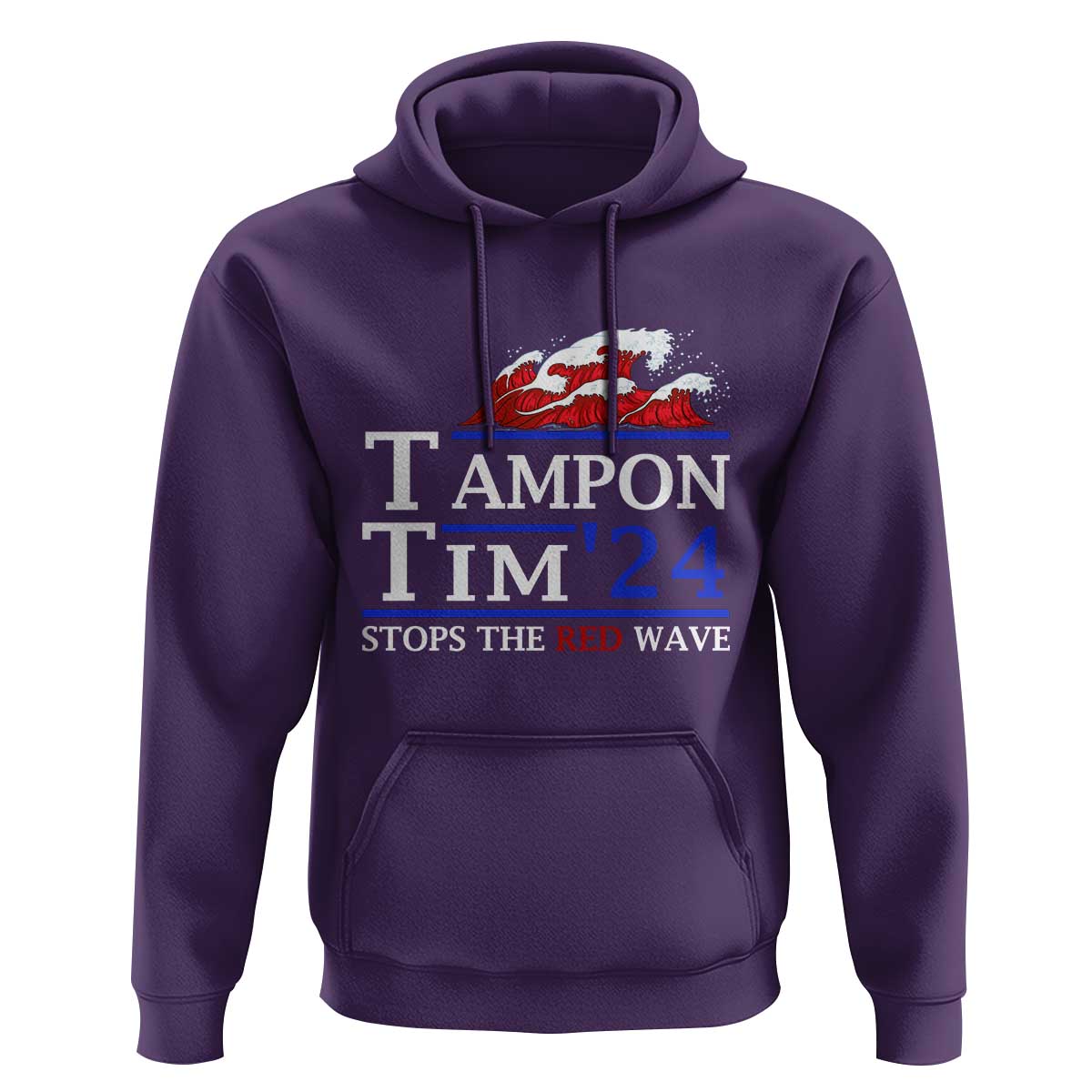 Funny Walz Hoodie Tampon Tim'24 Stops The Red Wave American Election - Wonder Print Shop