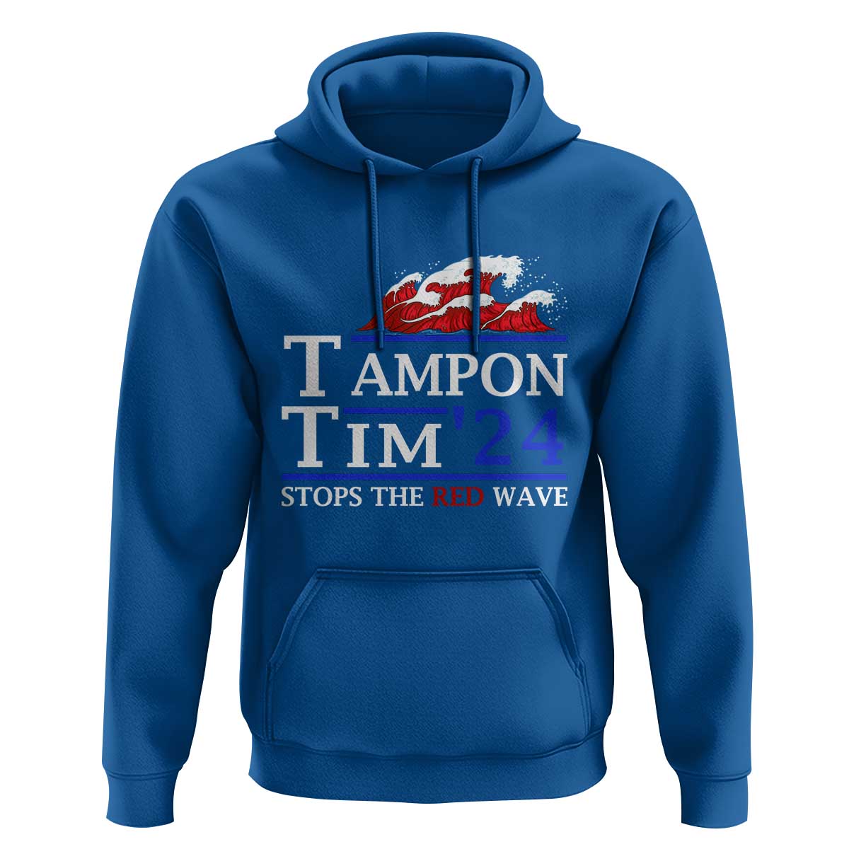 Funny Walz Hoodie Tampon Tim'24 Stops The Red Wave American Election - Wonder Print Shop
