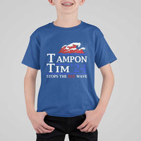Funny Walz T Shirt For Kid Tampon Tim'24 Stops The Red Wave American Election - Wonder Print Shop