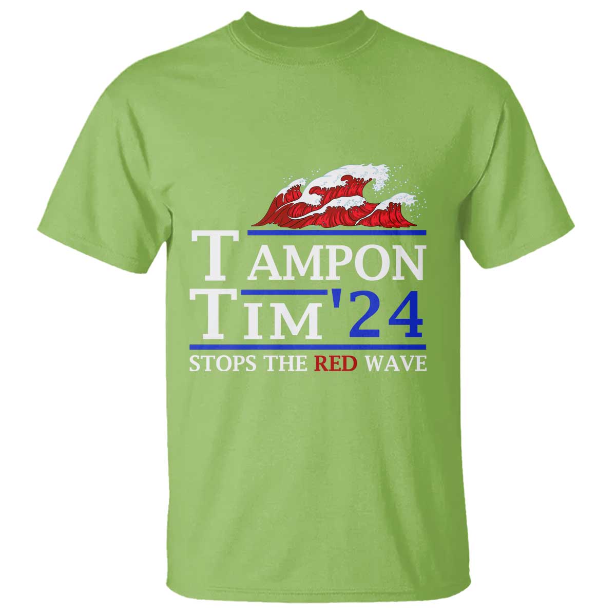 Funny Walz T Shirt Tampon Tim'24 Stops The Red Wave American Election - Wonder Print Shop