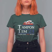 Funny Walz T Shirt For Women Tampon Tim'24 Stops The Red Wave American Election - Wonder Print Shop