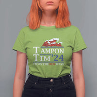 Funny Walz T Shirt For Women Tampon Tim'24 Stops The Red Wave American Election - Wonder Print Shop