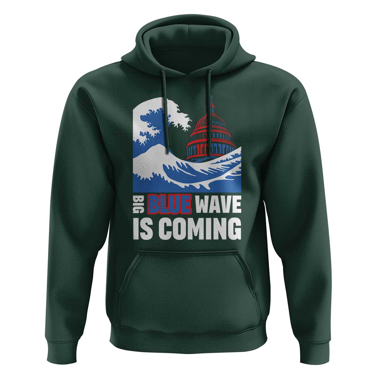Harris Walz Supporter Hoodie Big Blue Wave Is Coming - Wonder Print Shop