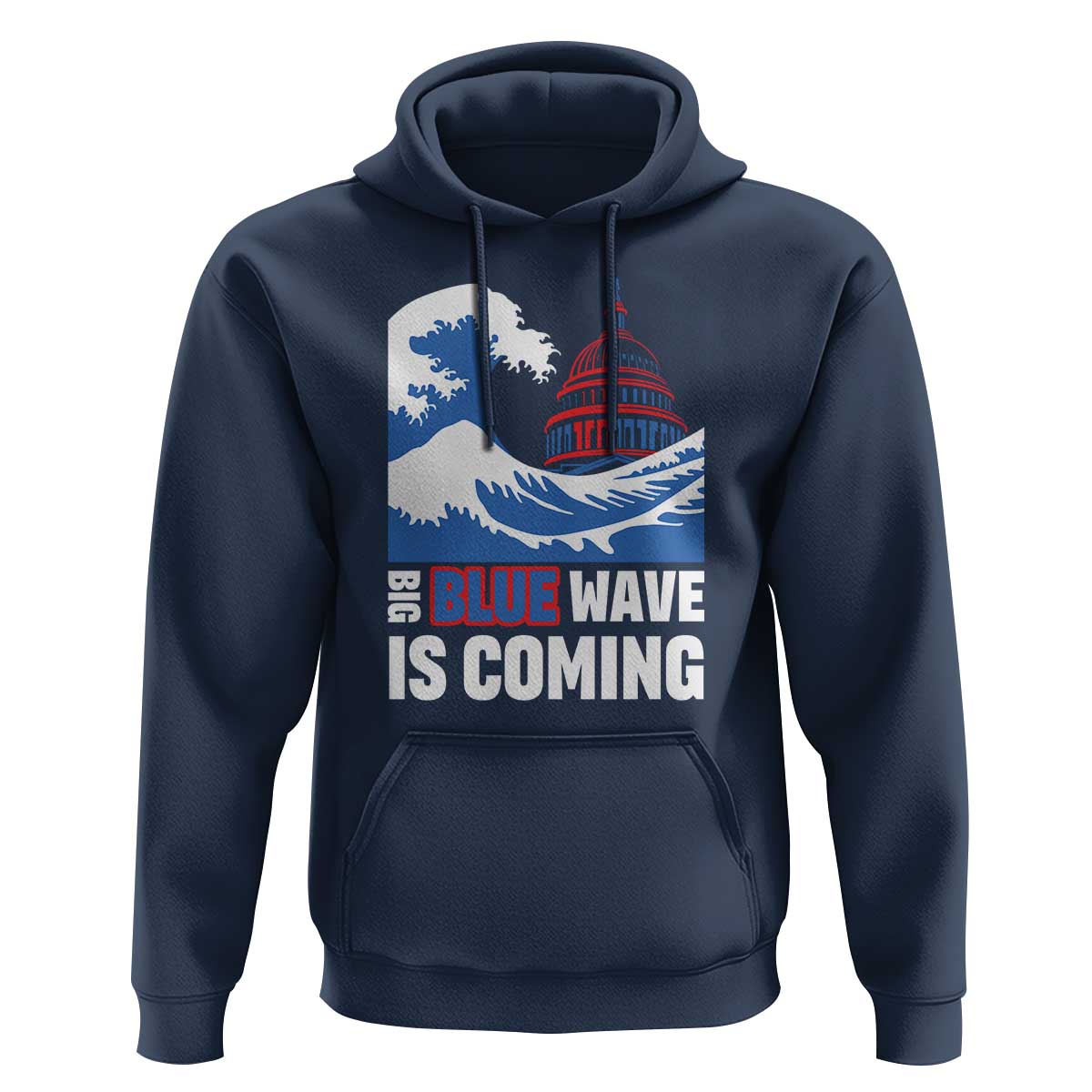 Harris Walz Supporter Hoodie Big Blue Wave Is Coming - Wonder Print Shop