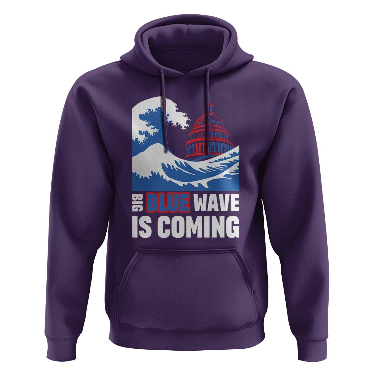 Harris Walz Supporter Hoodie Big Blue Wave Is Coming - Wonder Print Shop