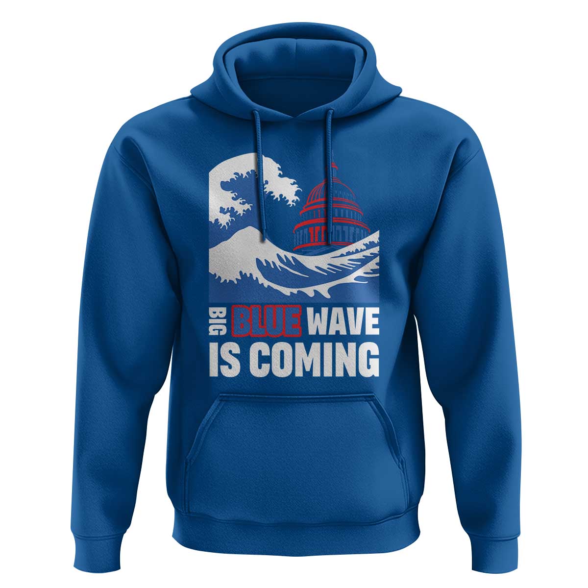 Harris Walz Supporter Hoodie Big Blue Wave Is Coming - Wonder Print Shop